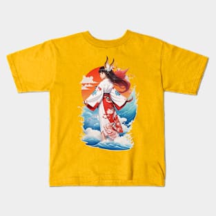 Traditional Kimono Girl 01 Kids T-Shirt